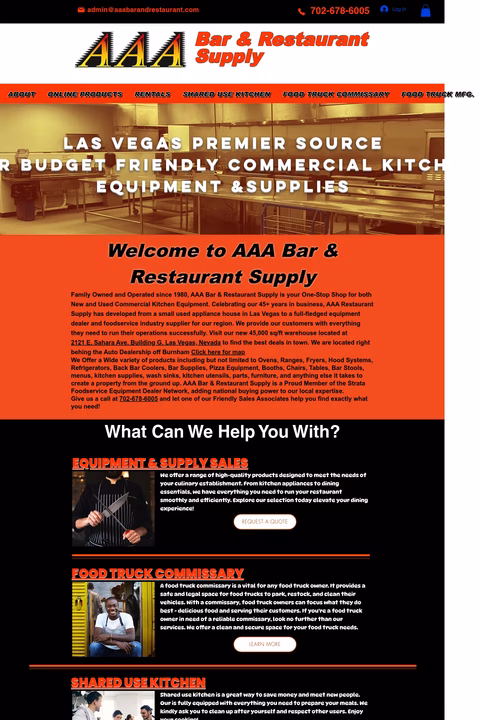 Aaa-Bar-Restaurant-Supply Homepage 1440px