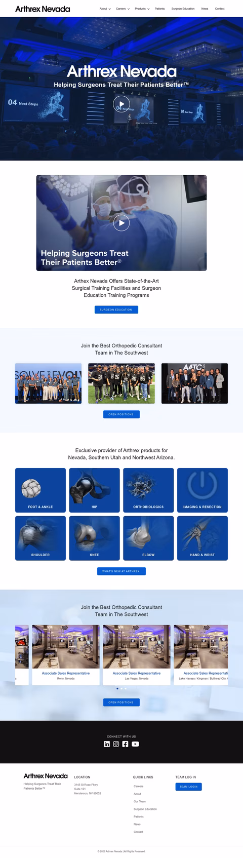 Arthrex-Nevada Homepage 1440px