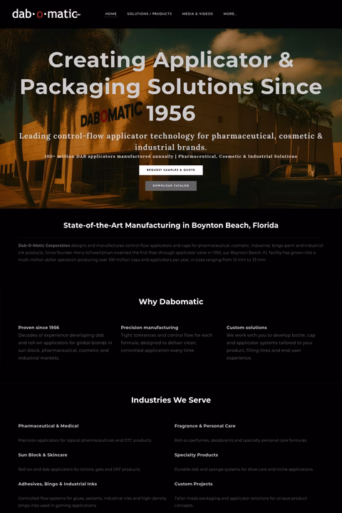 Dab-O-Matic-Corporation Homepage 1440px