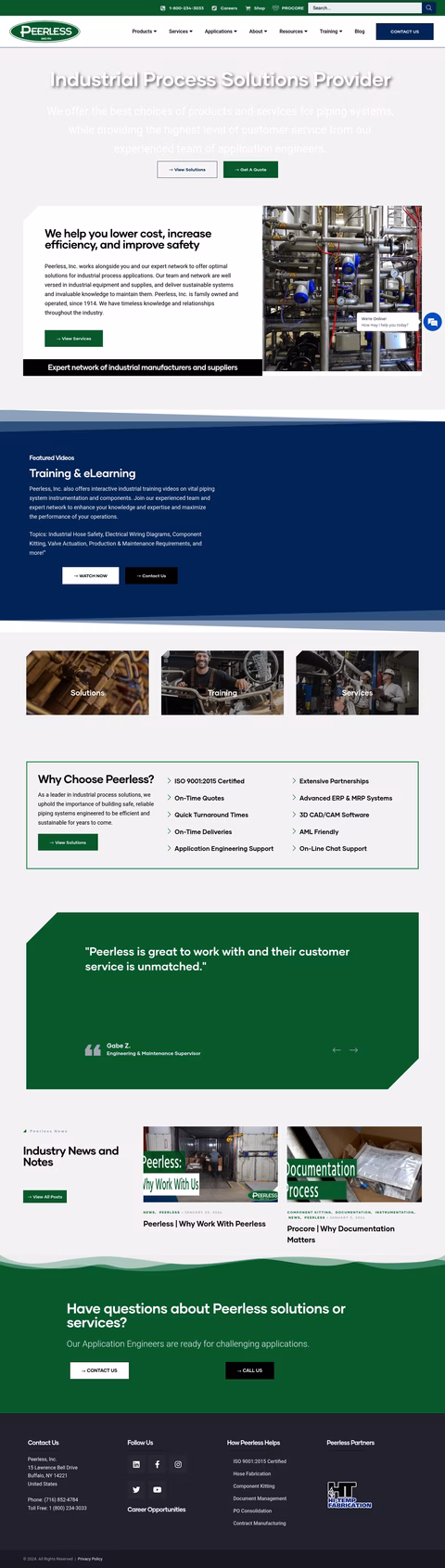 Peerless-Inc Homepage 1440px