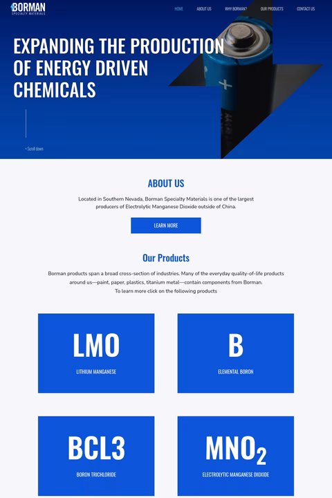 Borman-Specialty-Materials Homepage 1440px
