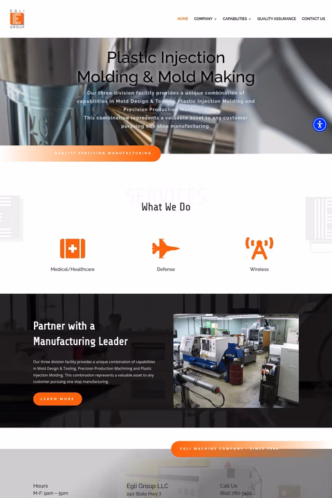 Egli-Machine-Company Homepage 1440px