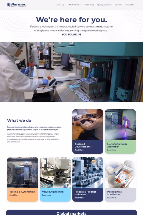 Harmac-Medical-Products Homepage 1440px