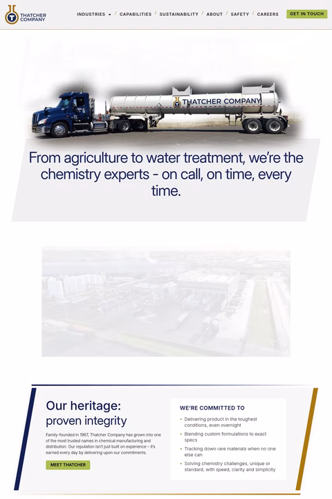 Thatcher-Company Homepage 1440px