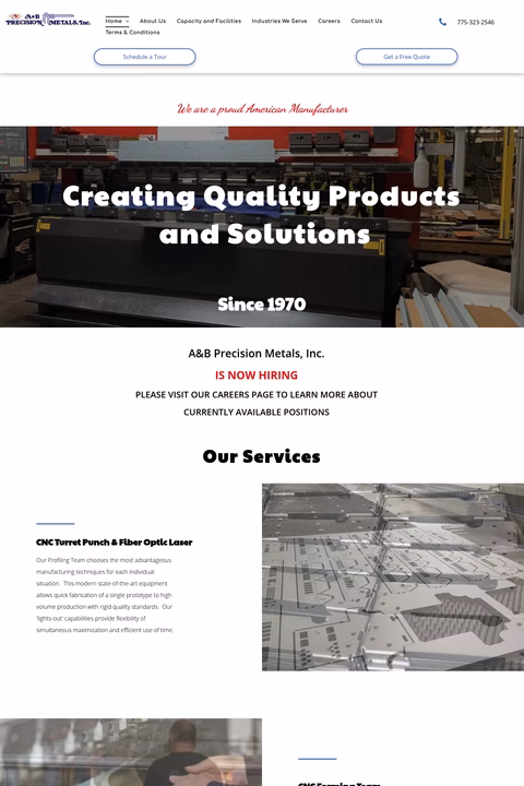 A-B-Precision-Metals Homepage 1440px
