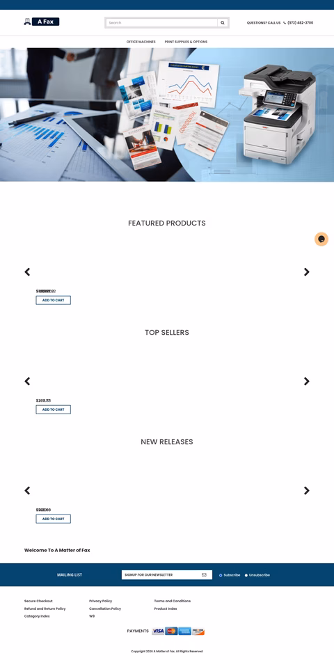 A-Matter-Of-Fax Homepage 1440px
