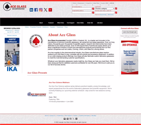 Ace-Glass Homepage 1440px