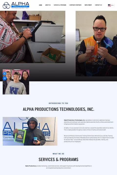 Alpha-Productions-Technologies Homepage 1440px