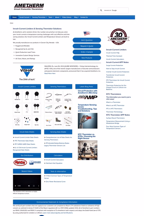 Ametherm Homepage 1440px