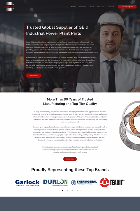 Arcy-Manufacturing Homepage 1440px