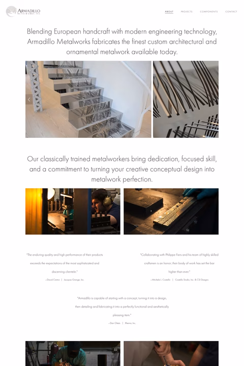Armadillo-Metalworks Homepage 1440px