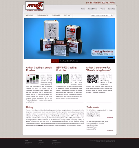 Artisan-Controls Homepage 1440px
