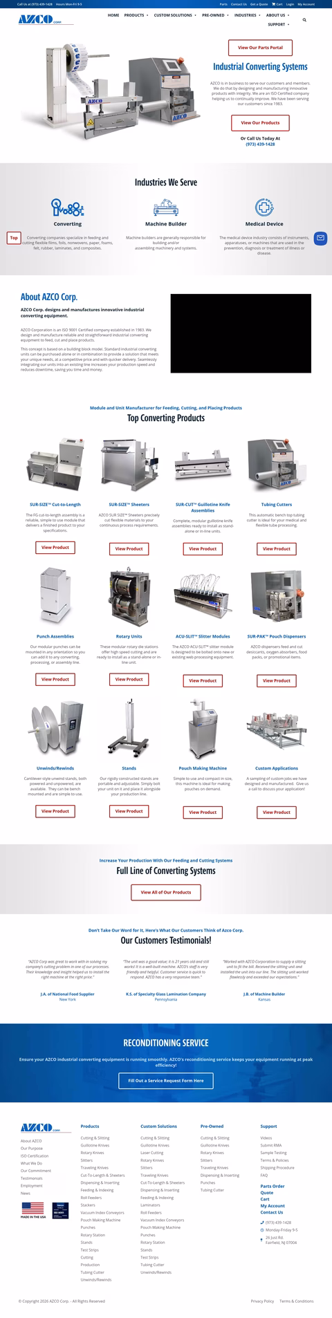 Azco-Corporation Homepage 1440px
