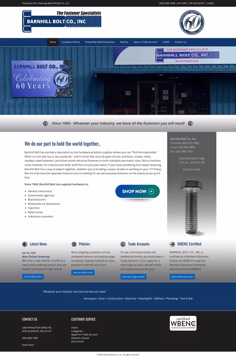 Barnhill-Bolt-Company Homepage 1440px