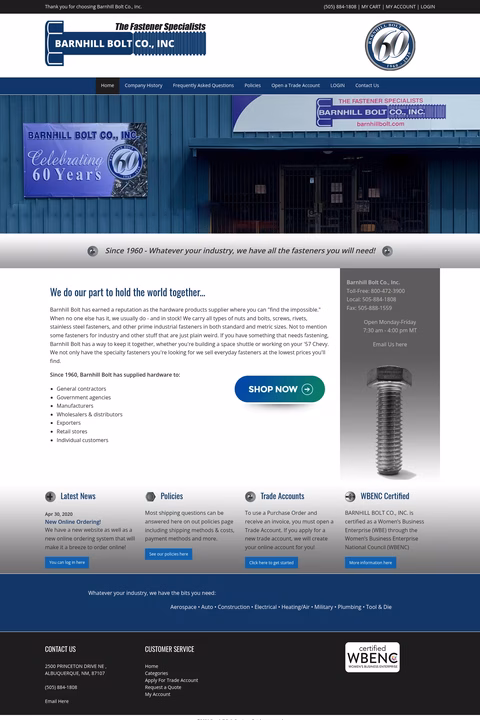 Barnhill-Bolt-Company Homepage 1440px
