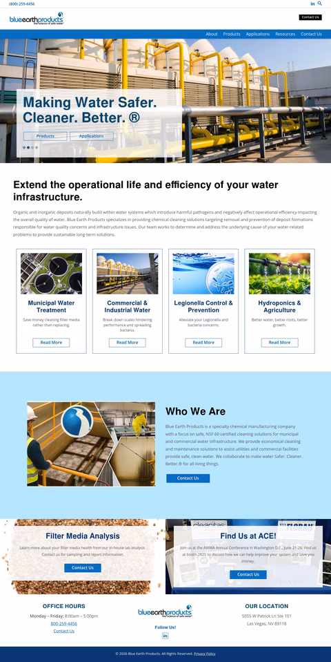 Blue-Earth-Products Homepage 1440px