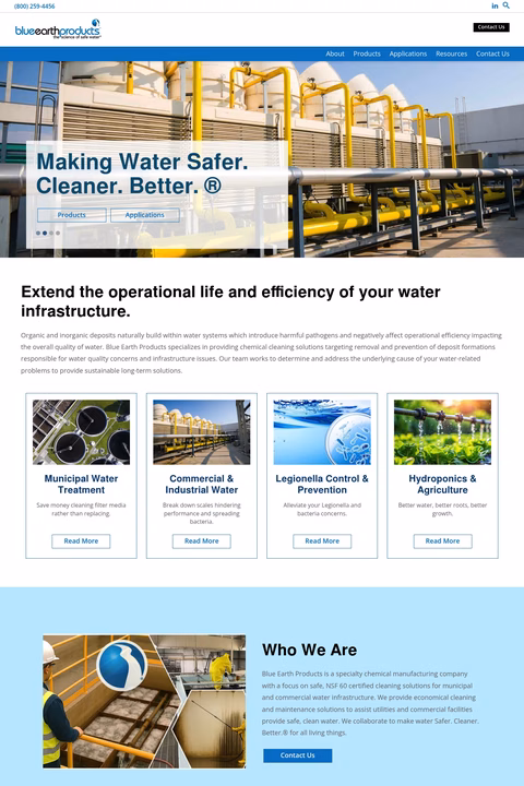 Blue-Earth-Products Homepage 1440px