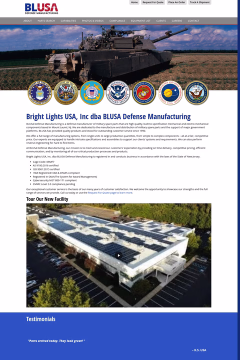 Blusa-Defense-Manufacturing Homepage 1440px