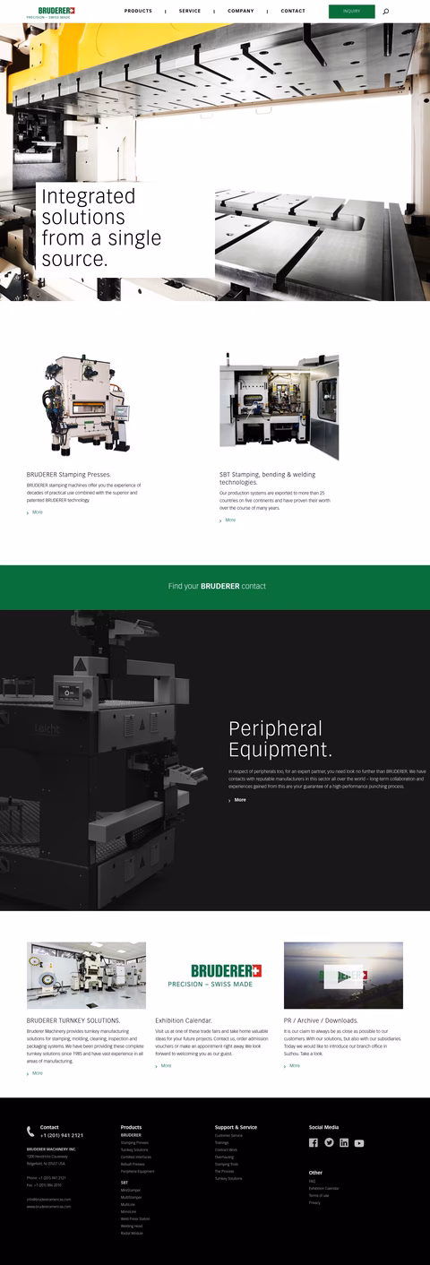 Bruderer-Machinery Homepage 1440px