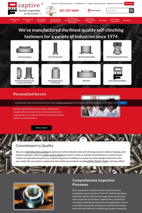 Captive-Fastener Homepage 1440px