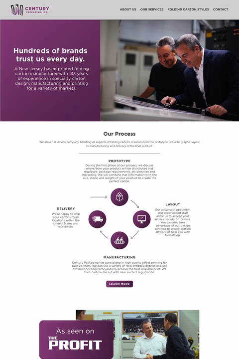 Century-Packaging-Inc Homepage 1440px