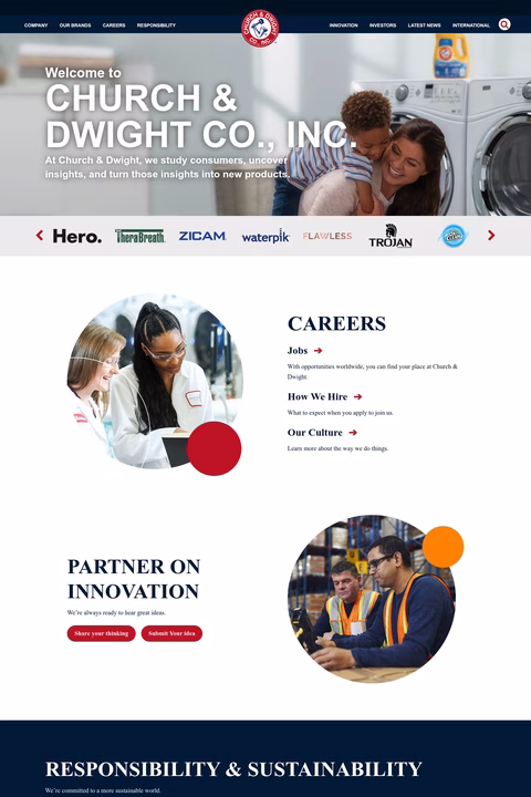 Church-Dwight Homepage 1440px