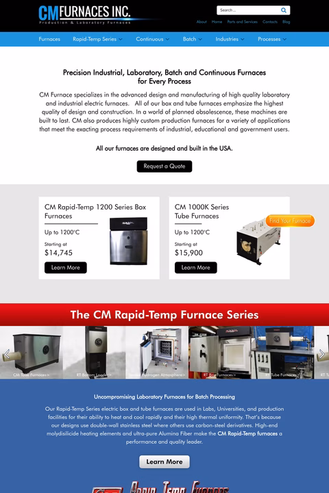 Cm-Furnaces Homepage 1440px