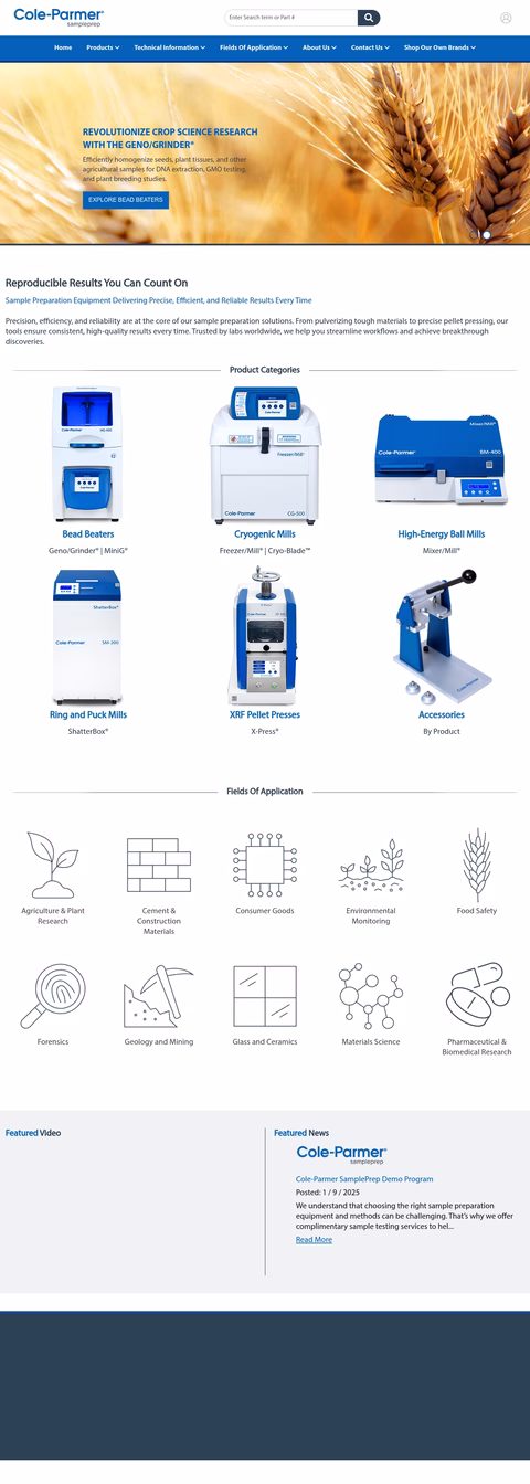 Cole-Parmer-Sampleprep Homepage 1440px