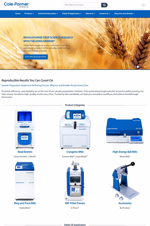 Cole-Parmer-Sampleprep Homepage 1440px