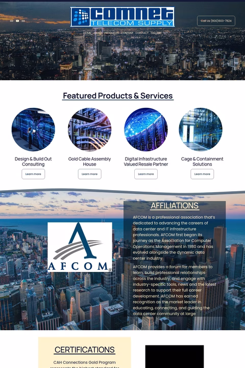 Comnet-Telecom-Supply Homepage 1440px