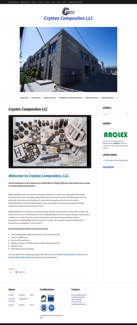 Crystex-Composites Homepage 1440px