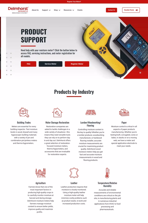 Delmhorst-Instrument Homepage 1440px