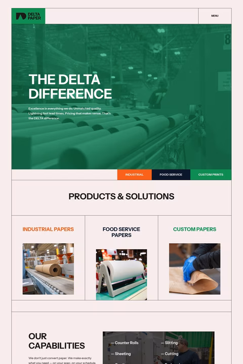 Delta-Paper Homepage 1440px