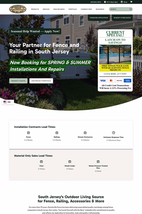 Dennisville-Fence Homepage 1440px