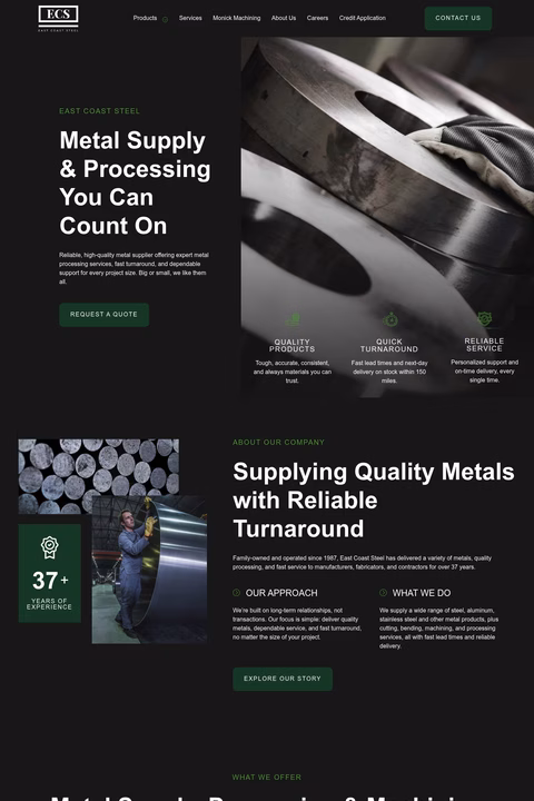 East-Coast-Steel Homepage 1440px
