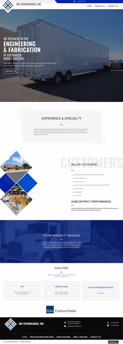 Emi-Technologies Homepage 1440px