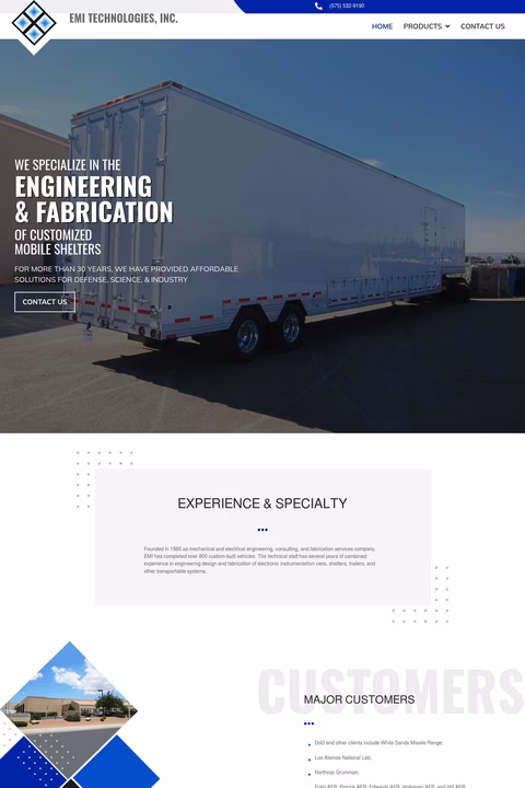 Emi-Technologies Homepage 1440px