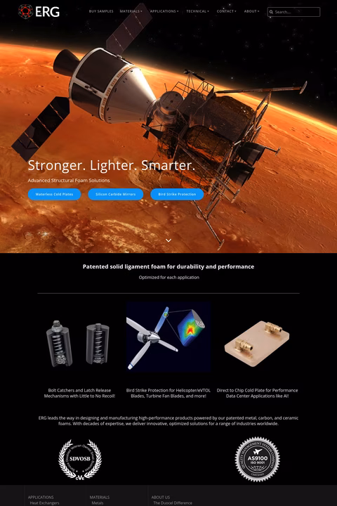 Erg-Aerospace Homepage 1440px