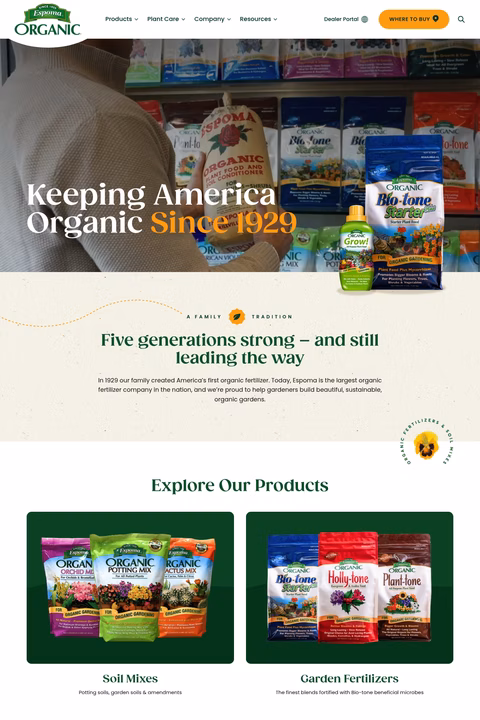 Espoma-Company Homepage 1440px