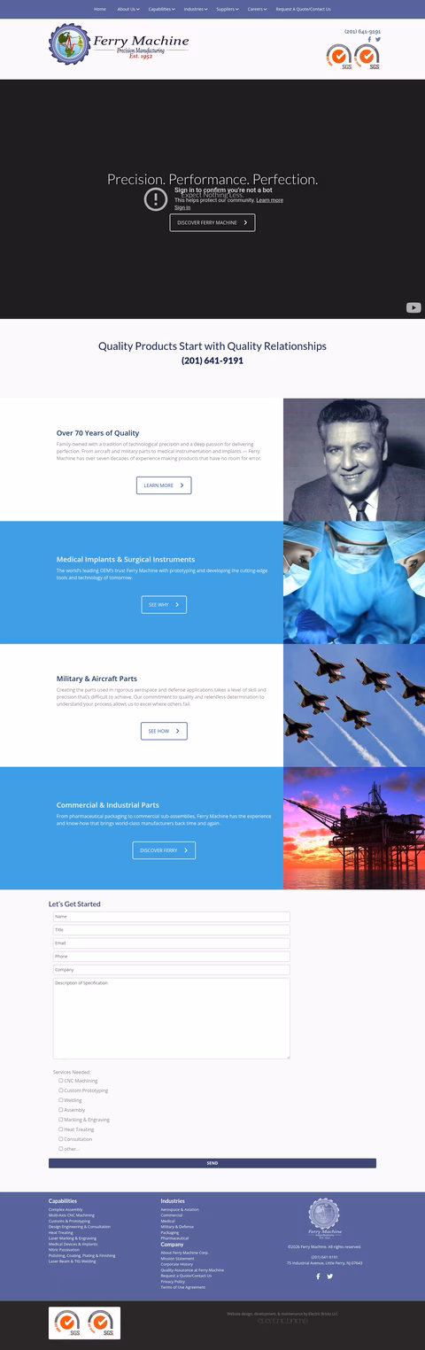 Ferry-Machine-Precision-Manufacturing Homepage 1440px