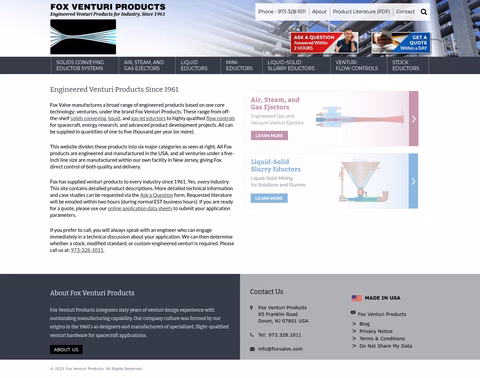 Fox-Venturi-Products Homepage 1440px