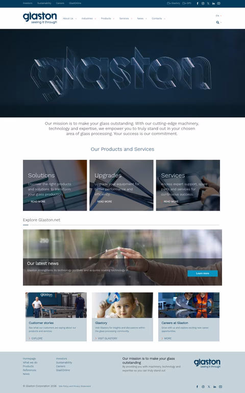 Glaston-Corporation Homepage 1440px
