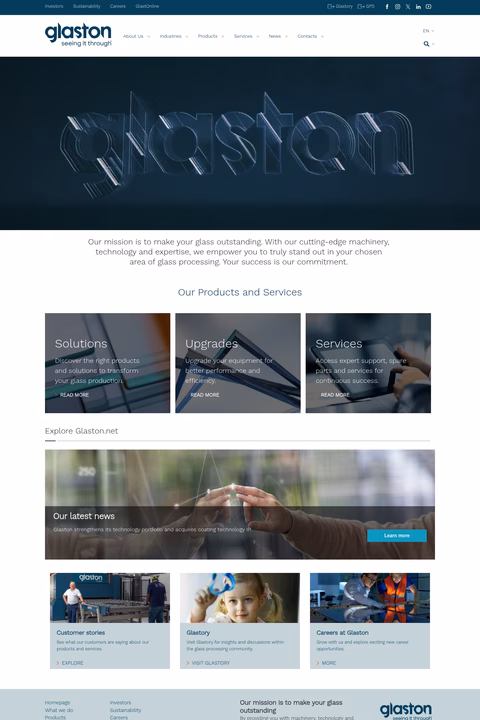 Glaston-Corporation Homepage 1440px