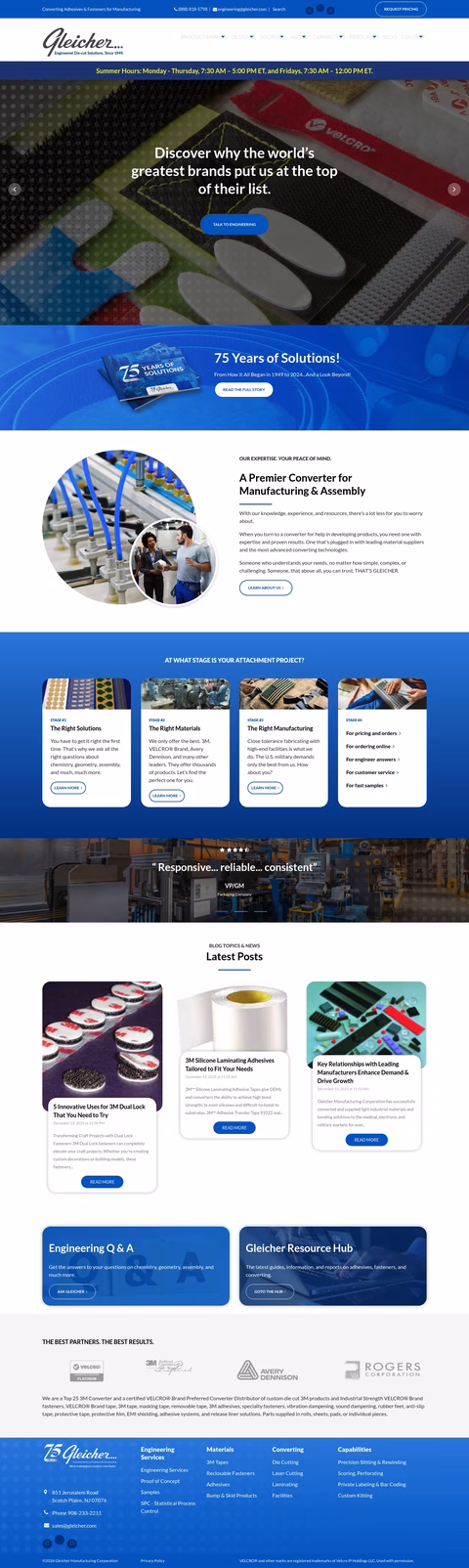 Gleicher-Manufacturing Homepage 1440px