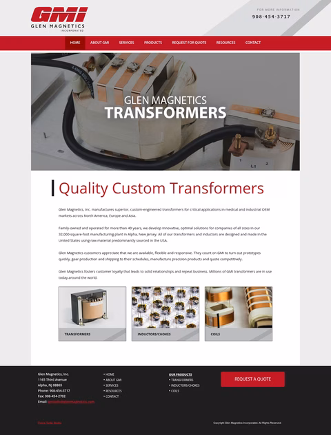 Glen-Magnetics-Inc Homepage 1440px
