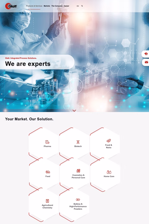 Glatt-Group Homepage 1440px