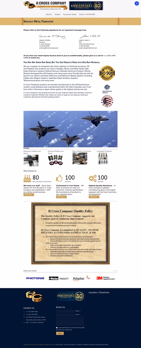 H-Cross-Company Homepage 1440px