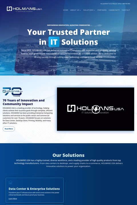 Holmans-Usa Homepage 1440px