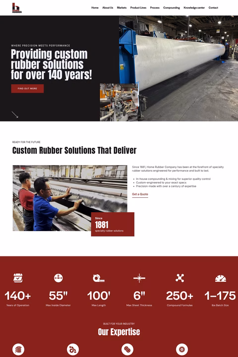 Home-Rubber-Company Homepage 1440px