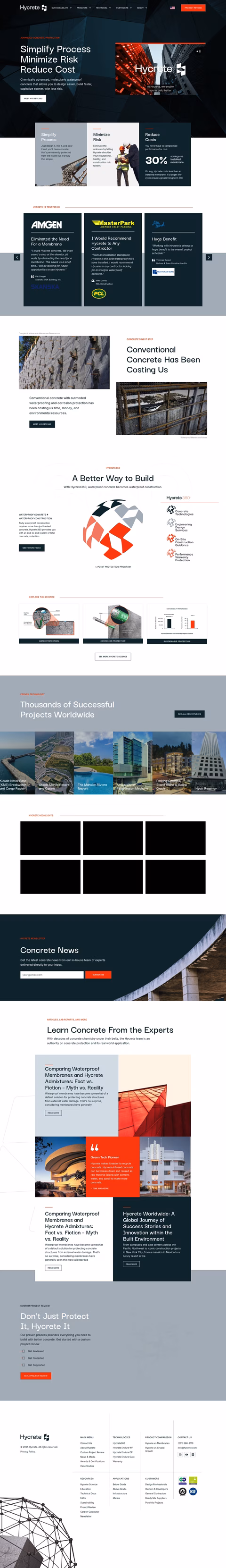 Hycrete Homepage 1440px
